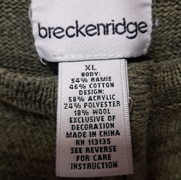 Breckenridge Embroidered Full Zip Sweater Size XL - Picture 4 of 4
